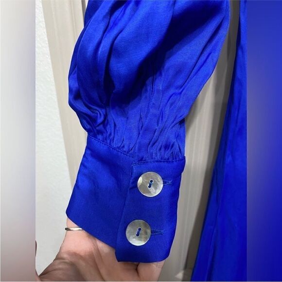 Farm Rio NWT Knotted Midi Dress in Blue Size Small - Picture 10 of 16